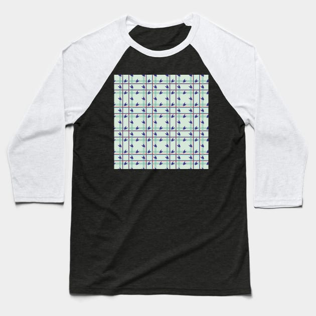 Geometric Pattern, Goose Foot, Plaid Baseball T-Shirt by ilhnklv